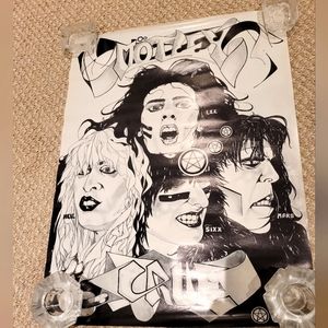 RARE Vintage Motley Crue Illustrated poster.